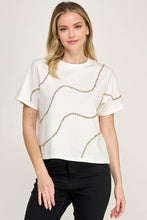 Load image into Gallery viewer, Glimmer Waves Tee in White
