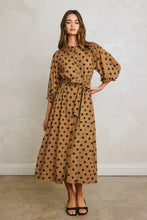 Load image into Gallery viewer, Spot On Camel Midi Dress
