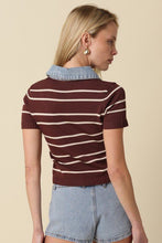 Load image into Gallery viewer, Still Thinking Knit x Denim Polo
