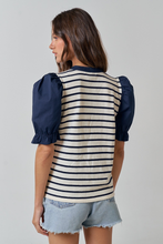 Load image into Gallery viewer, Veronica Contrast Stripe Top
