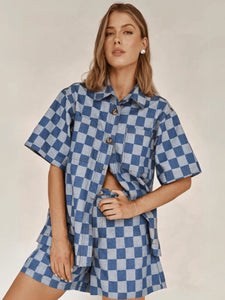 One & Only Checker Denim Set