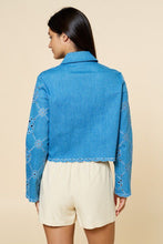 Load image into Gallery viewer, Something to Behold Eyelet Denim Jacket
