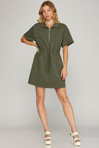 It All Worked Out Olive Dress