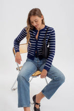 Load image into Gallery viewer, Elevated Essentials Navy Striped Cardigan
