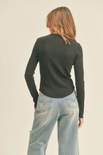 Load image into Gallery viewer, Long Sleeve Ribbed Top in Black
