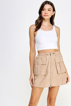 Load image into Gallery viewer, Cool Vibes Cargo Skirt in Beige
