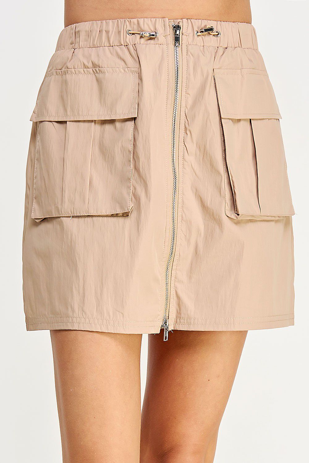 Cool Vibes Cargo Skirt in Beige