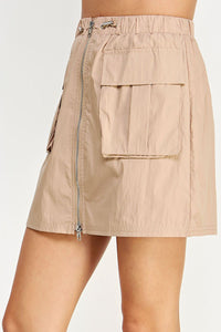 Cool Vibes Cargo Skirt in Beige