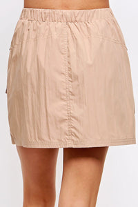 Cool Vibes Cargo Skirt in Beige