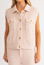 Load image into Gallery viewer, Knit Cargo Vest in Cream
