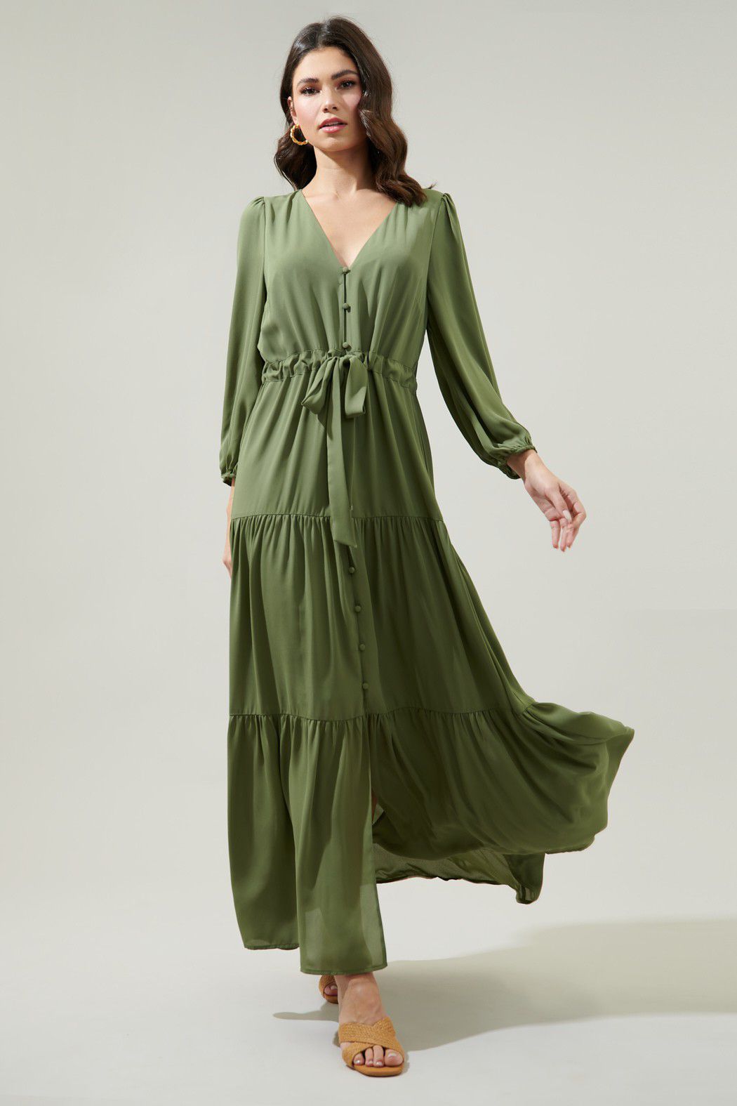 Augusta Olive Maxi Dress