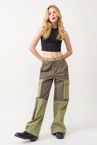 Olivia Cargo Mix Olive Pants