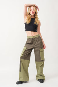 Olivia Cargo Mix Olive Pants