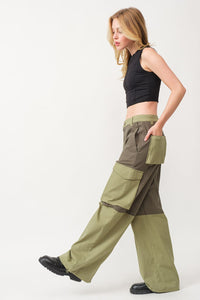 Olivia Cargo Mix Olive Pants