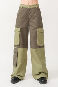 Olivia Cargo Mix Olive Pants