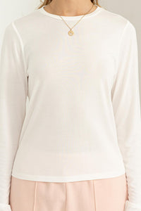 Perfect Long Sleeve Tee in White