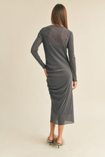 Load image into Gallery viewer, Shimmer Mesh Ruched Dress
