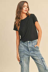 Classic Crop Black Tee