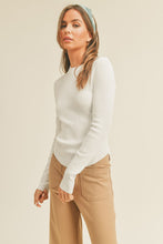 Load image into Gallery viewer, Long Sleeve Ribbed Top in White
