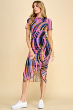 Load image into Gallery viewer, Swirled Out Mesh Ruched Dress
