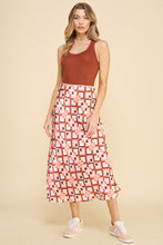 Load image into Gallery viewer, Mocha Blush Geo Silk Skirt
