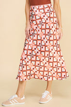 Load image into Gallery viewer, Mocha Blush Geo Silk Skirt
