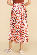 Load image into Gallery viewer, Mocha Blush Geo Silk Skirt
