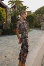 Load image into Gallery viewer, Paisley Stamped Mesh Ruched Dress
