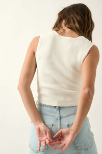 Sculpt Knit Contour Top in White