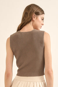 Sculpt Knit Contour Top in Mocha