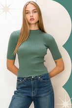 Load image into Gallery viewer, She’s Cool Mock Neck Sweater in Teal
