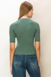 She’s Cool Mock Neck Sweater in Teal