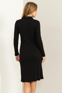 Warm Embrace Ribbed Dress