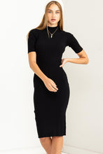 Load image into Gallery viewer, Love Lane Ribbed Dress in Black
