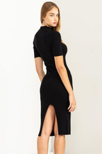 Load image into Gallery viewer, Love Lane Ribbed Dress in Black
