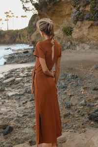 Fortune Midi Dress in Mocha