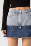 Double Denim Mini Skirt