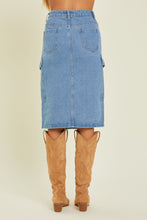 Load image into Gallery viewer, Blue Denim Cargo Skirt
