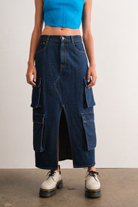 Claire Cargo Denim Skirt