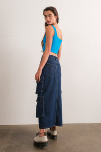 Claire Cargo Denim Skirt