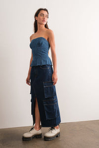 Claire Cargo Denim Skirt