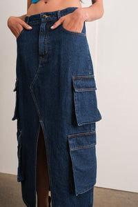 Claire Cargo Denim Skirt