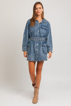 Load image into Gallery viewer, Pocketful Cargo Denim Dress
