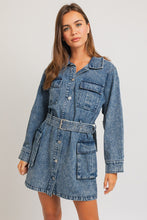 Load image into Gallery viewer, Pocketful Cargo Denim Dress
