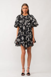 Noir Garden Mini Dress