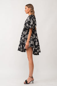 Noir Garden Mini Dress