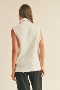 Coco Tweed Ivory Vest