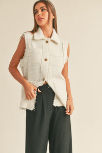 Coco Tweed Ivory Vest