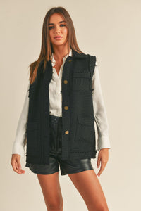 Coco Tweed Black Vest