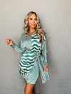 Waves x Stripes Emerald Dress